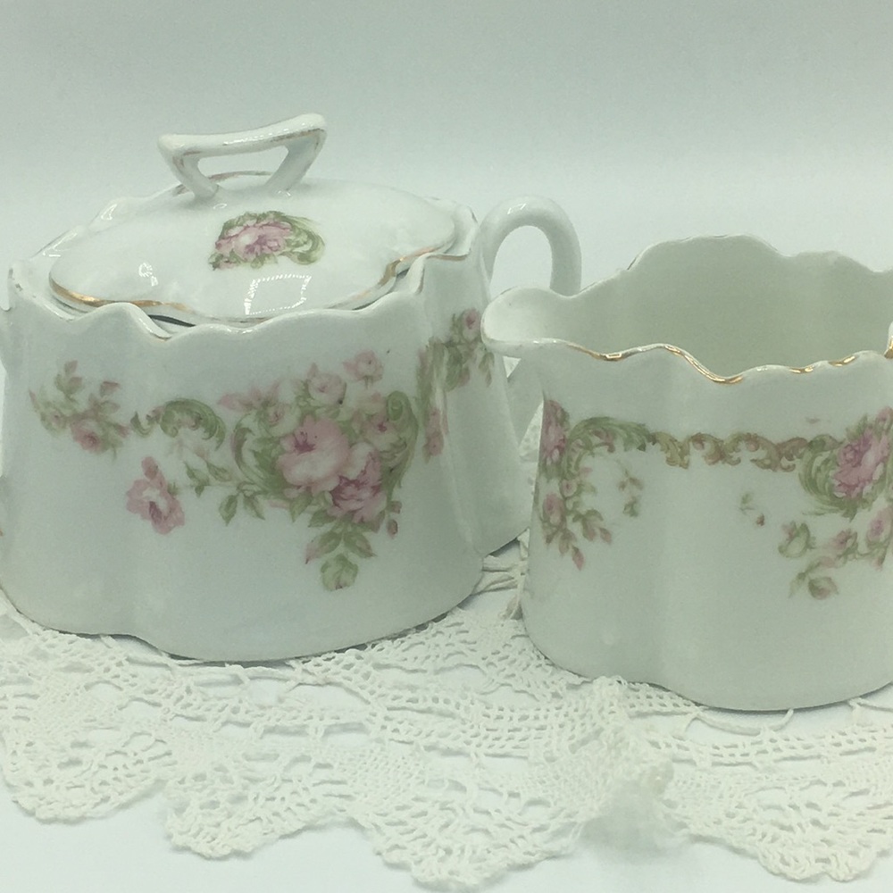 Antique z.s. & co.Bavaria creamer w/lid and shugar 1880-1918